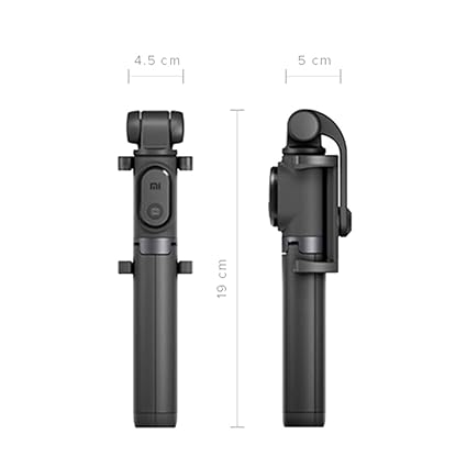 Mi Xiaomi Selfie Stick with Micro USB Rechargeable Bluetooth Remote,Tripod Stand,Multifunctional Selfie Stick with Extendable Aluminium Monopod,360 Deg Rotation Phone Holder,Adjustable Grip (Black)