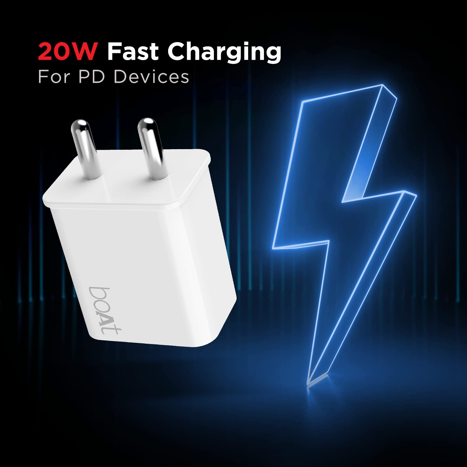 boAt WCDV 20W Super Fast Type C Charger Compatible with All Android Phones, iPhone 14/14 Plus/ 14 Pro/ 14 Pro Max, iPhone 13/13 Pro/13 Pro Max/13 Mini, 12/12 Mini/ 12 Pro Max, iPhone 11 Series(White)