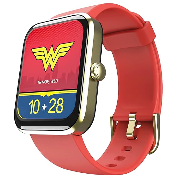 boAt Xtend Smartwatch Wonder Woman Edition w/Alexa Built-in, 1.69 HD Display, Multiple Watch Faces, Stress Monitor, Heart & SpO2 Monitoring, 14 Sports Modes, Sleep Monitor, 5 ATM(Amazonian Red)