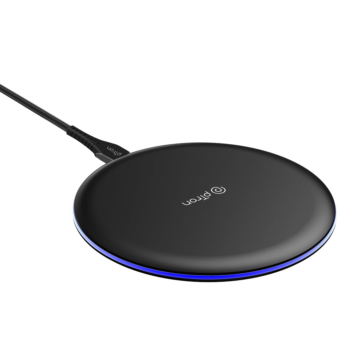 pTron Dynamo Ring Wireless Charger 15W, Compatible with Qi Wireless Charging Enabled Smartphones iPhone 14/13/12/11 Series, Galaxy S23/S22/S21/S20/Note20/10/10+ Series & 1m Type C Cable (Black) Visit the pTron Store